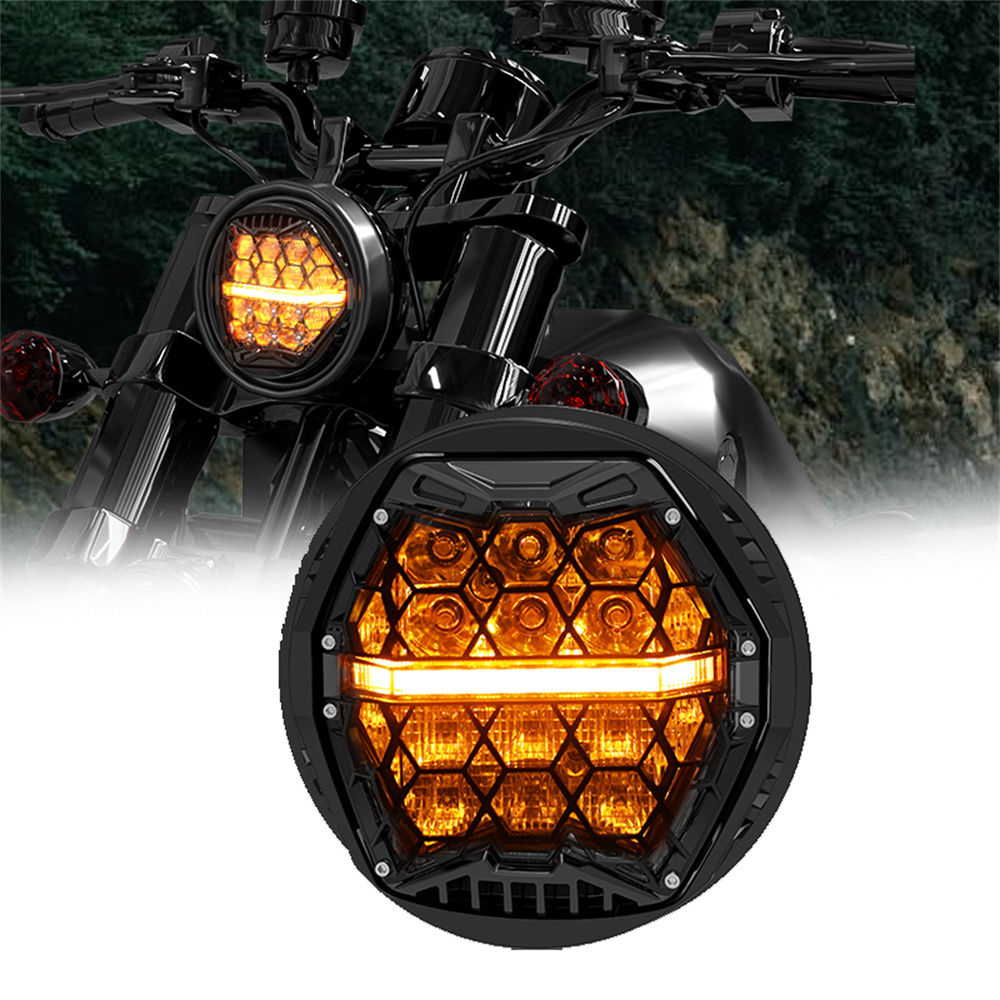 Universal Motorcycle Led Headlight Projector - Lampu Depan Proyeksi LED Bulat 5.75