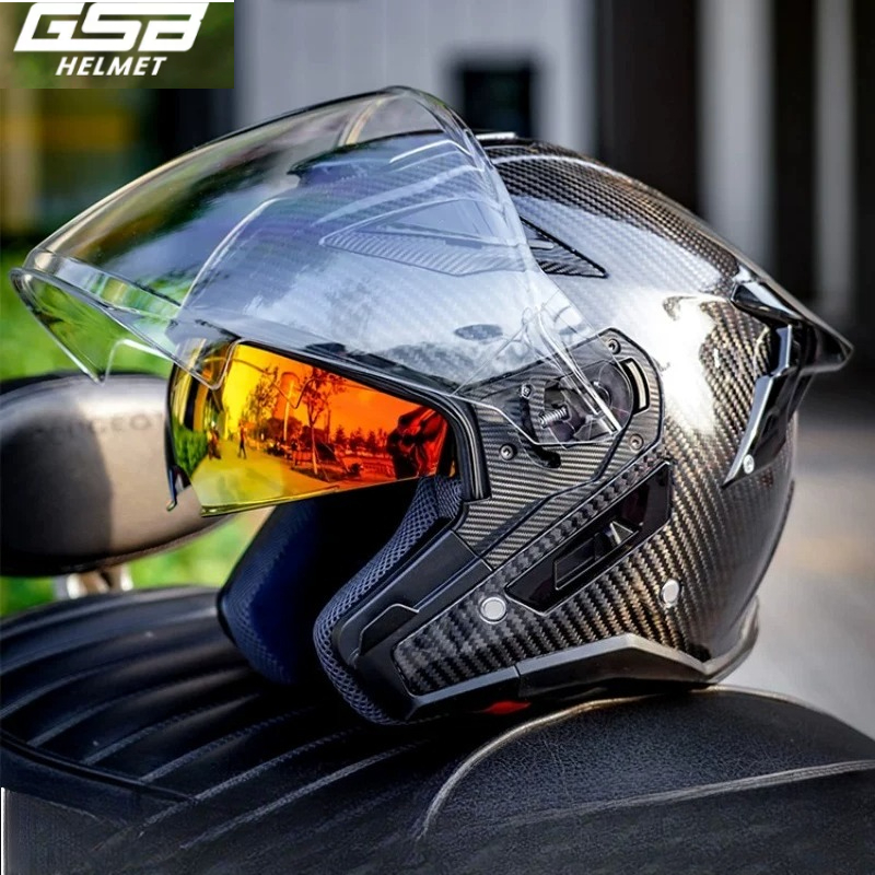 Carbon Fiber Lightweight Motorcycle Helmet - Helm Sepeda Motor Serat Karbon GSB