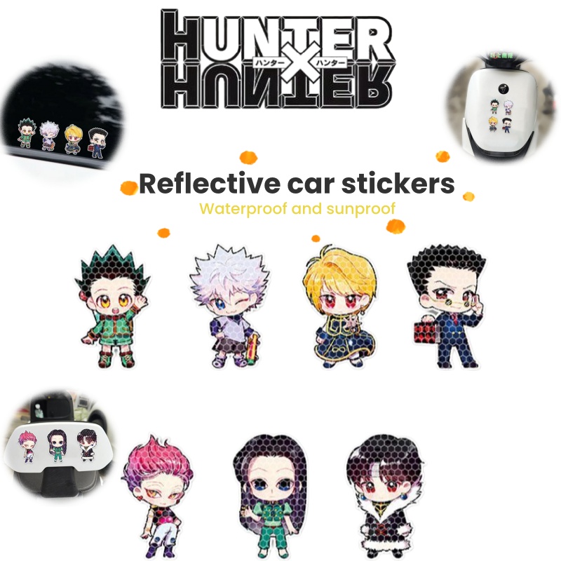 Motorcycle Parts - Stiker Peringatan Reflektif Kuat Anime Full-Time