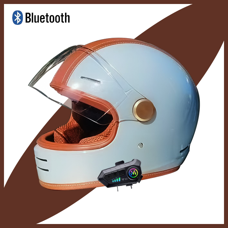 Vintage Open Face Retro Helmet - Helm sepeda motor Casque Vintage, pelindung
