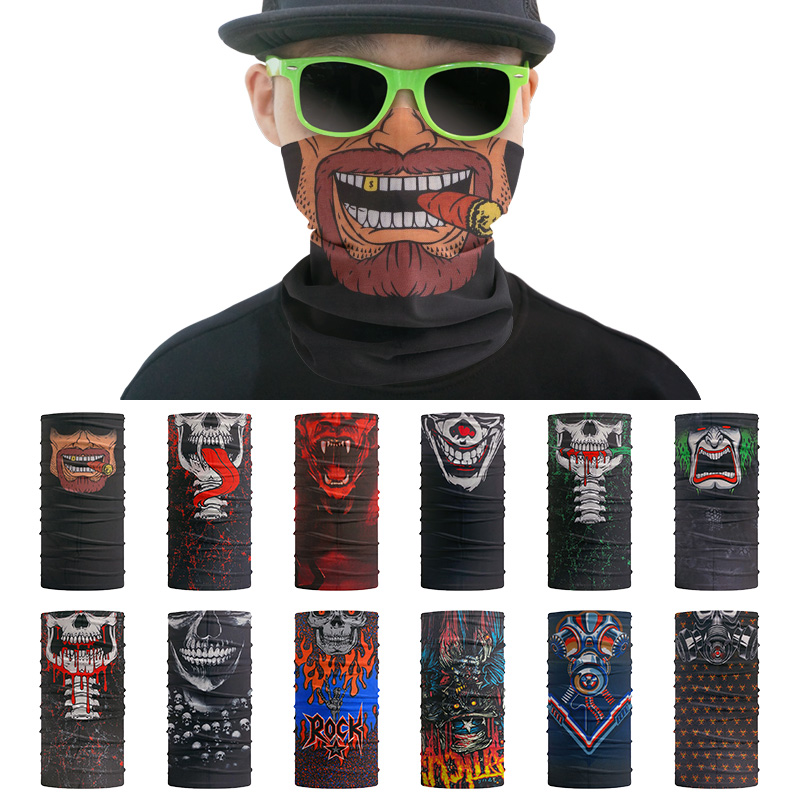 Riding Gear - Outdoor 3D tengkorak Bandana Halloween mulus