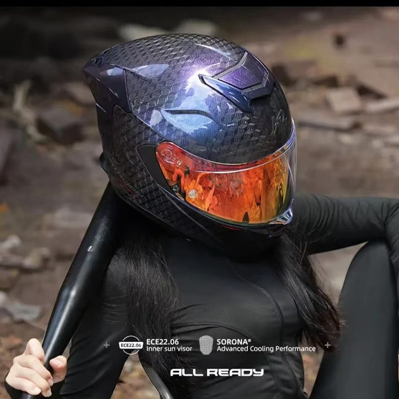 AR helm sepeda motor serat kar - Carbon Fiber Lightweight Motorcycle Helmet ulasan dan harga
