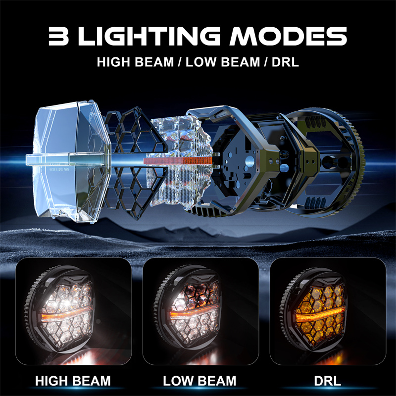 Lampu Depan Proyeksi LED Bulat - Universal Motorcycle Led Headlight Projector ulasan dan harga