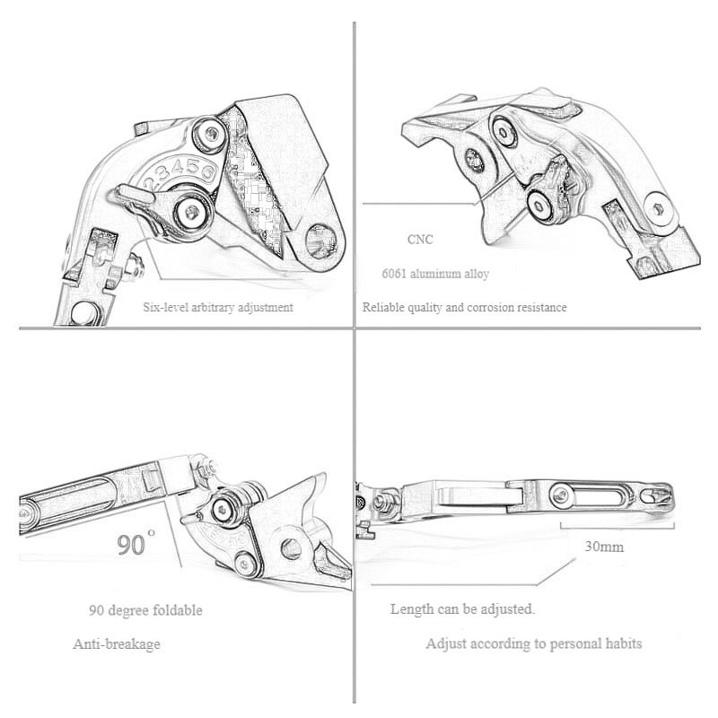 Tuas Kopling Tuas Rem Lipat Ad - Cnc Aluminum Adjustable Brake Clutch Levers ulasan dan harga