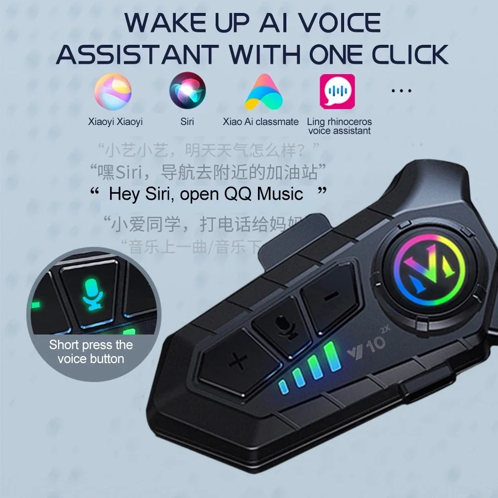 V10 2X Interkom Helm Motor Blu - Universal Motorcycle Helmet Intercom Headset ulasan dan harga