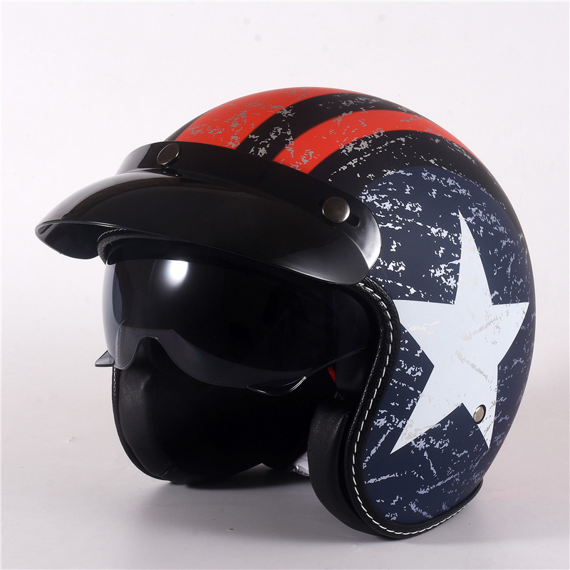 Helm Sepeda Motor Klasik Seten - Vintage Open Face Retro Helmet ulasan dan harga