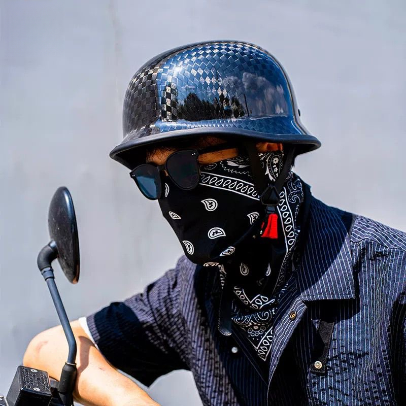 Helm Setengah Serat Karbon Tem - Carbon Fiber Lightweight Motorcycle Helmet ulasan dan harga
