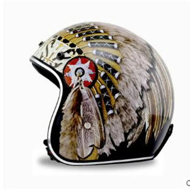 Helm Motor Retro Vintage Open  - Vintage Open Face Retro Helmet ulasan dan harga