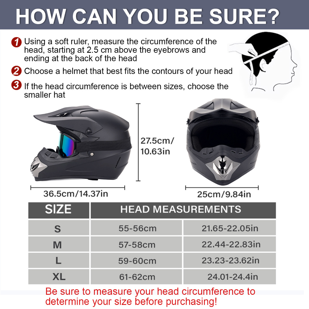 Helm Sepeda Motor Off-Road Set - Off Road Motocross Helmet Goggles Set ulasan dan harga
