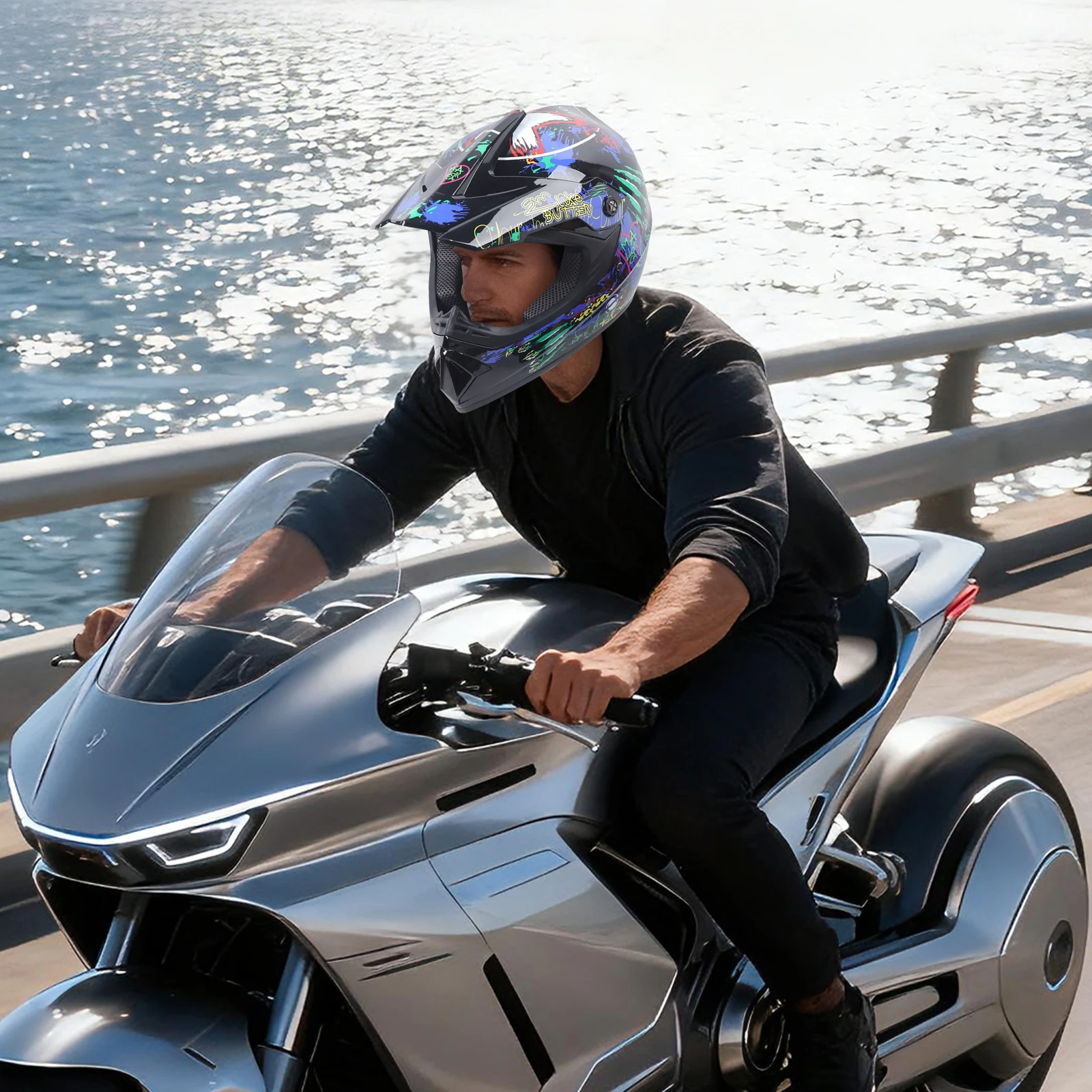 Perlengkapan Helm Motocross, H - Off Road Motocross Helmet Goggles Set ulasan dan harga