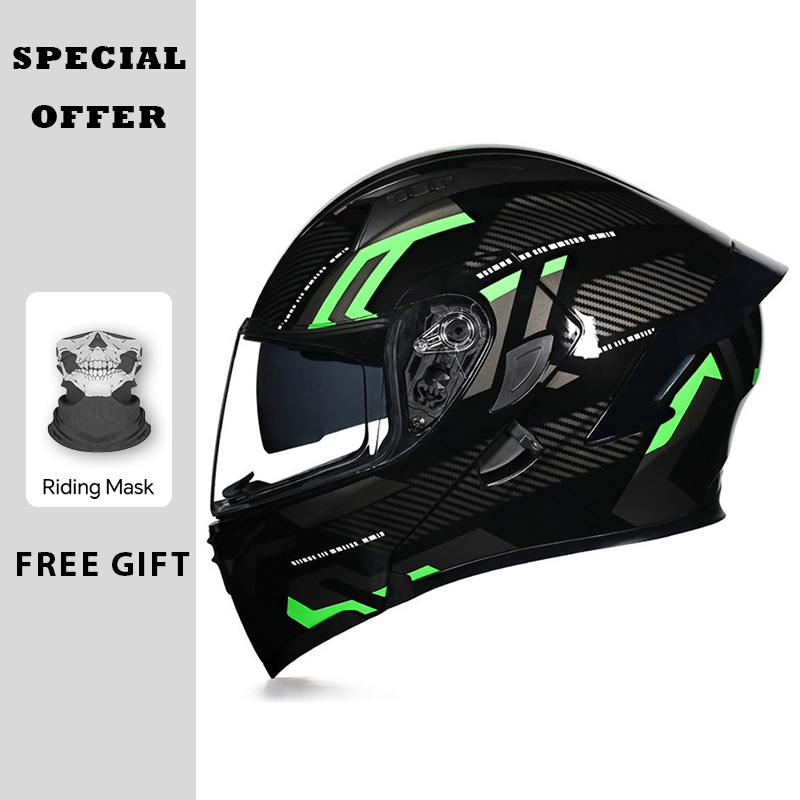 Helm Sepeda Motor Lipat DOT Ap - Dual Visor Motorcycle Racing Helmet ulasan dan harga