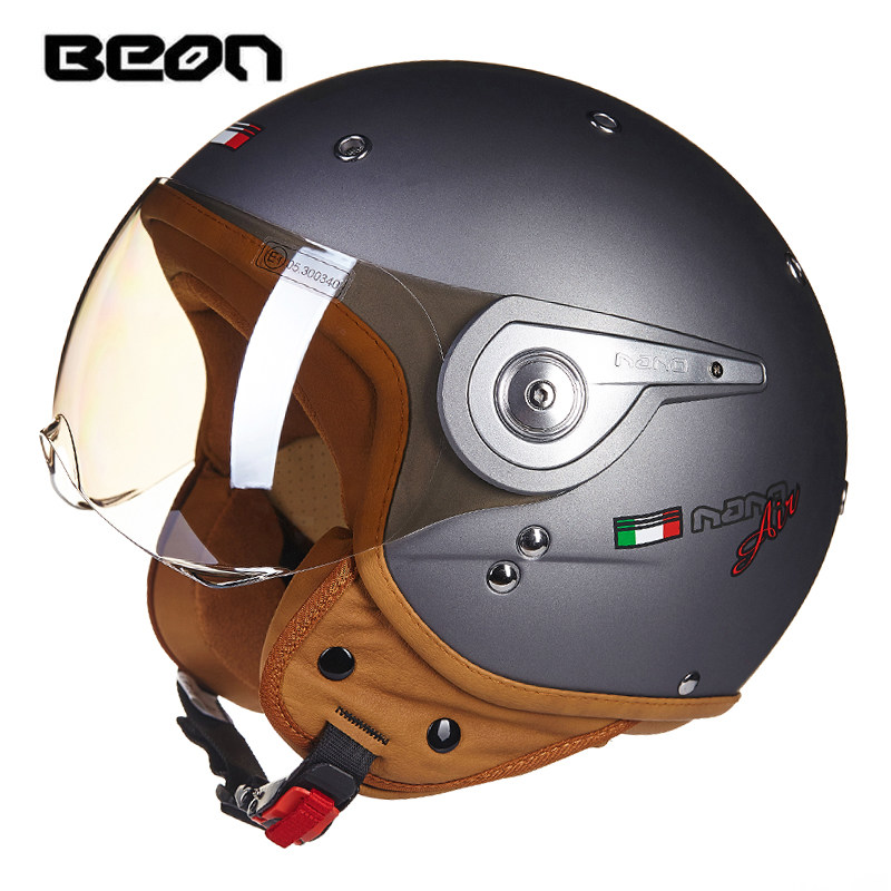 BEON Helm Sepeda Motor B-110 B - Vintage Open Face Retro Helmet ulasan dan harga