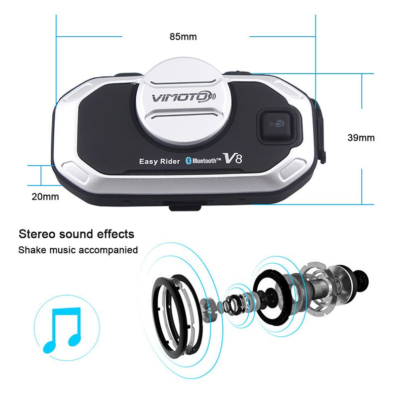 Vimoto V8 Headset Helm Sepeda  - Universal Motorcycle Helmet Intercom Headset ulasan dan harga