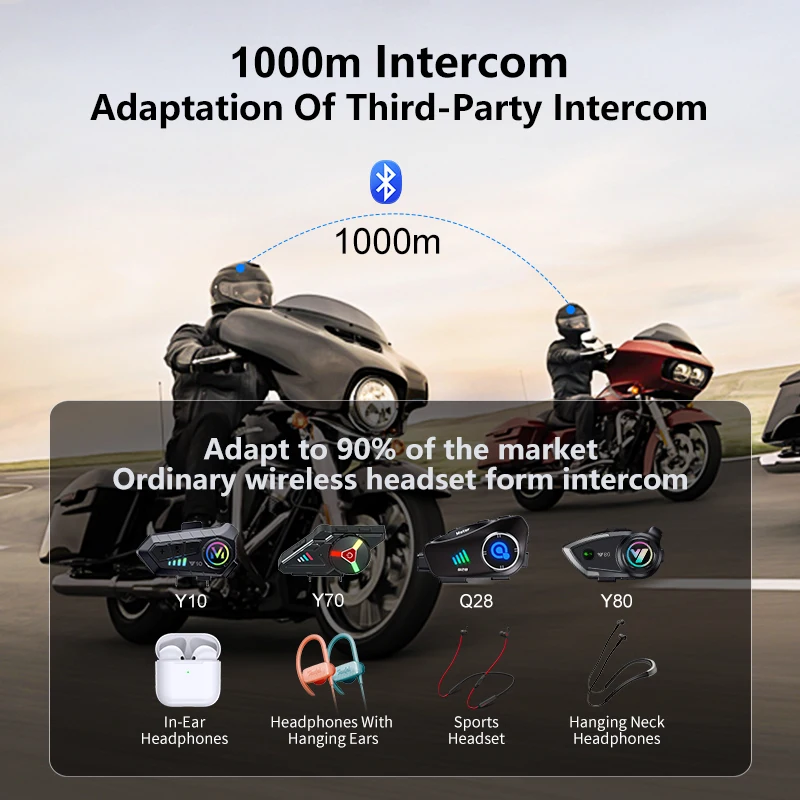 Q28-2X Helm Sepeda Motor Inter - Universal Motorcycle Helmet Intercom Headset ulasan dan harga
