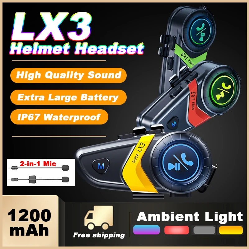 LX3 Headset helm sepeda motor  - Full Face Motorcycle Helmet With Bluetooth ulasan dan harga