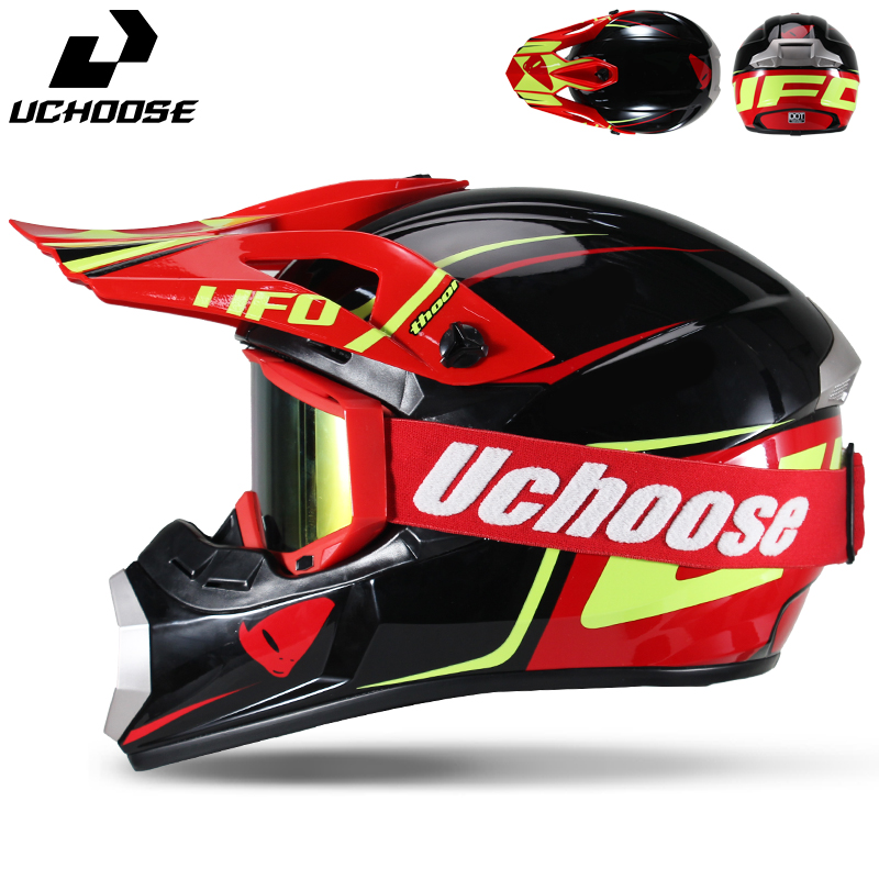 Set Helm Motocross Uchoose unt - Off Road Motocross Helmet Goggles Set ulasan dan harga